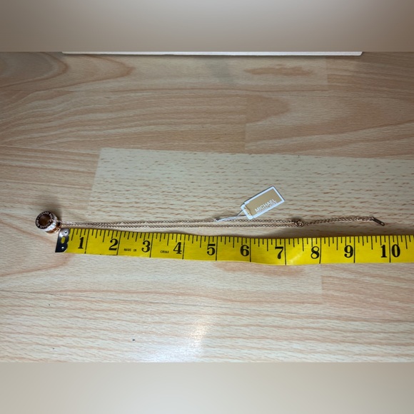 Michael Kors Rose Gold Double Tortoise Shell Barrel Pendant Necklace - Picture 5 of 5